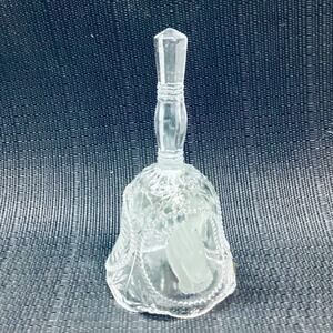 Vintage Emson Etched Glass Bell Frosted Praying Hands The Lord Is My Shepherd